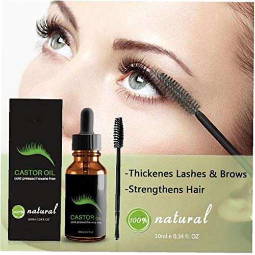 El crecimiento del pelo bolso de 1bottle aceite de ricino puro suero All Natural Tratamiento Hidratante adelgazamiento del cabello más grueso Promueve 1 oz Fuller pestaña por un