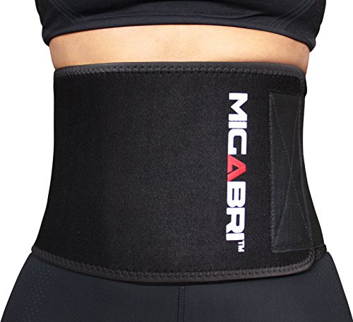 El MIGABRI Waist Trimmer XT20 - Cinturón Ajustable Reductor de Cintura Profesional con Nueva Tecnología de Secado Rápido y Extra Largo con Correa de Velcro que Acelera la Pérdida de Peso y Tonifica Abdominales y Soporte en la Zona Lumbar para Hombres y Mu