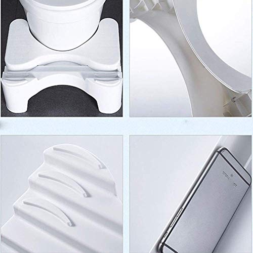El Potty original Cuarto de baño WC Stool - Curva de peso ligero con elegante y moderno diseño de 9 pulgadas WC baño taburete de paso en cuclillas ayuda for el estreñimiento Pilas Relief alivia el est