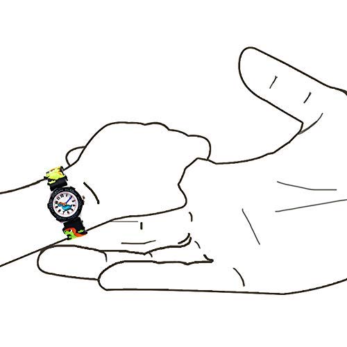 El Reloj de Niños de Vinmori, Reloj de Cuarzo con Dibujos Animados Bonitos de 3D a Prueba de Agua Regalo para Chicos Niños y Niñas A-Dinosaurio Negro