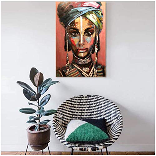 ELAFI - Póster DIN A3, decoración para Comedor u Oficina, Arte, Estilo Africano, Retrato de Mujer