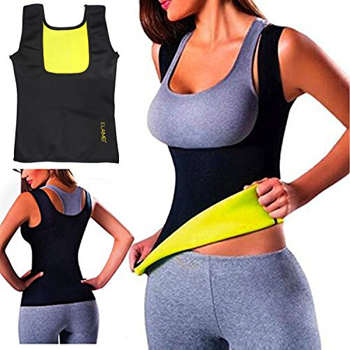 ELAIMEI Mujeres Sudor Caliente Body Shaper Tank Thermo Yoga Sauna Chaleco de Neopreno Quemador de Grasa Que Adelgaza la Cintura Shaper Trainer Cincher (2XL=40-42, Women)