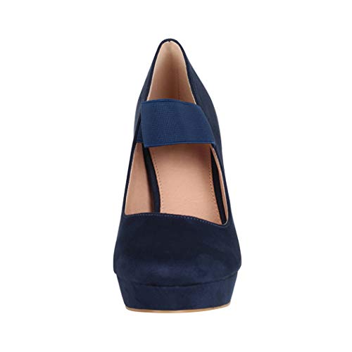 Elara Zapato de Tacón Alto con Correa Mujer Vintage Chunkyrayan Azul Marino E22500 Navy-38