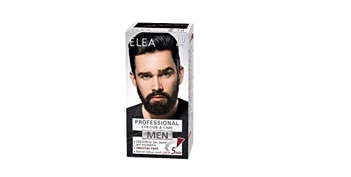 Elea Men Professional Color & Care Crema sin de amoníaco para hombres, cabello, barba y bigote 100ml (Negro 1.0)
