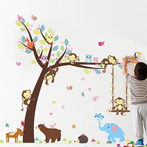 ElecMotive Pegatina para pared decorativos para Decorar Las habitaciones de los niños Mono
