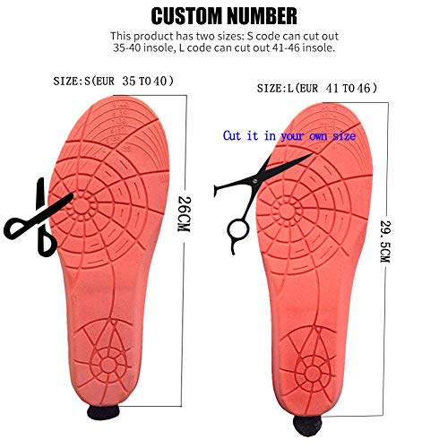 Eléctrica Plantillas Calefactables con Control Remoto, Tamaño Ajustable, Batería Recargable Incorporada, Ajuste de Temperatura de 3 Velocidades, Calentador de Pies con Calefacción para Hombres Mujeres