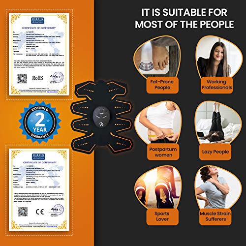 Electroestimulador Muscular Abdominales - Estimulador Eléctrico Para Abdomen, Brazos, Piernas y Cintura, Cinturón Masajeador y Reductor Abdominal con 8 Nodos, Para Adelgazar y Tonificar Los Músculos