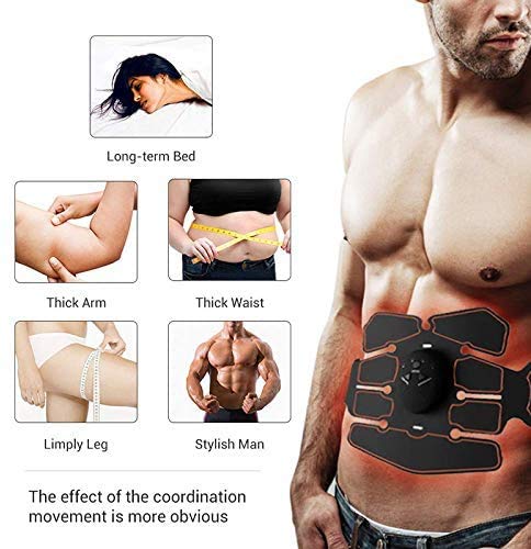 Electroestimulador Muscular Abdominales Masajeador, EMS Ejercitador del Cuerpo de los Músculos de Abdomen/Brazo/Piernas/Cintura Entrenador Muscular Hombre/Mujer