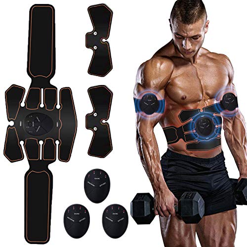 Electroestimulador Muscular Abdominales Masajeador, EMS Ejercitador del Cuerpo de los Músculos de Abdomen/Brazo/Piernas/Cintura Entrenador Muscular Hombre/Mujer