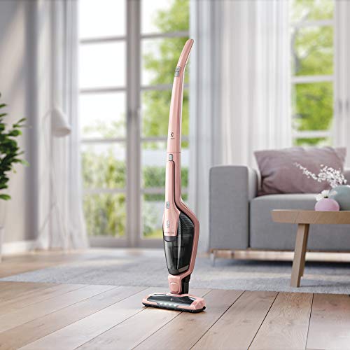 Electrolux EER73BP - Escoba eléctrica hergorapido 2 en 1, sin Bolsa, Doble Filtro Lavable, 0,5 L, 79 Decibel, 14,4 V, Rosa