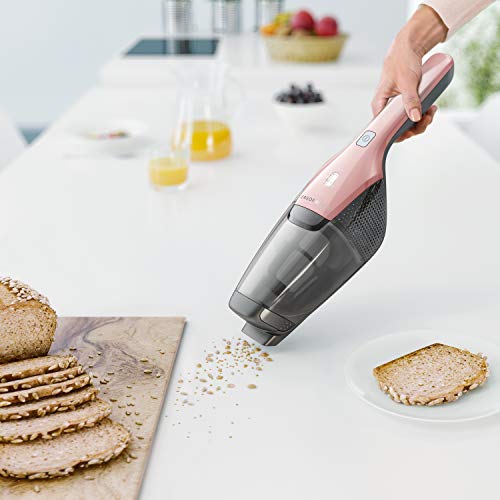 Electrolux EER73BP - Escoba eléctrica hergorapido 2 en 1, sin Bolsa, Doble Filtro Lavable, 0,5 L, 79 Decibel, 14,4 V, Rosa