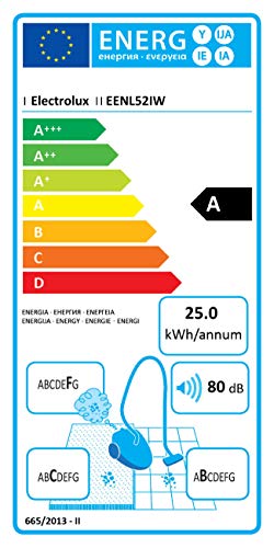 Electrolux - Escoba con Cable sin Bolsa, Filtro con 3 Rejillas de Salida, Hygiene Filter 11 Blanco 123x27x28cm