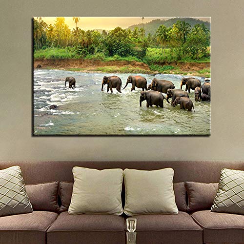 Elefante salvaje_1000 piezas de rompecabezas de madera para adultos_Juego de rompecabezas educativo, juguetes ensamblados, imágenes de paisajes, rompecabezas para adultos, regalos para niños_50X75CM