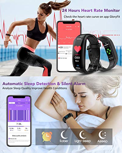 ELEGIANT Pulsera de Actividad Inteligente para Mujer Hombre, Reloj Inteligente IP68 Deportivo, Monitor de Ritmo Cardíaco en Tiempo Real, Sueño, Podómetro, Calorías, Notificación SMS para Android iOS