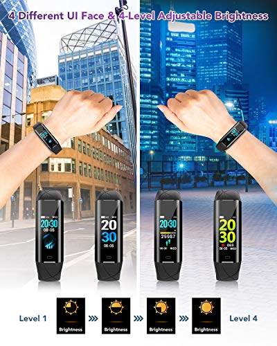 ELEGIANT Pulsera de Actividad Inteligente para Mujer Hombre, Reloj Inteligente IP68 Deportivo, Monitor de Ritmo Cardíaco en Tiempo Real, Sueño, Podómetro, Calorías, Notificación SMS para Android iOS