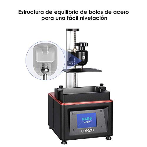 ELEGOO MARS Impresora 3D UV Fotocurado con 3.5" Pantalla Táctil Inteligente de Color Impresión Fuera de Línea 115mm(L) x 65mm(W) x 150mm(H) Tamaño de Impresión-Negro