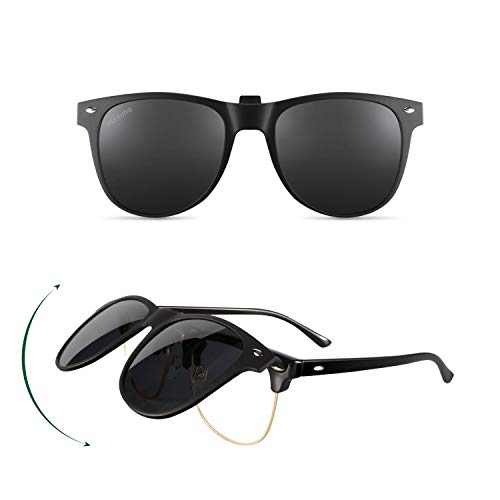 Eli-time Polarizado Clip Unisex en Gafas de Sol para Anteojos Recetados-Buen Estilo de Clip Gafas de Sol para la Miopía Gafas al Aire Libre/Conducción/Pescar