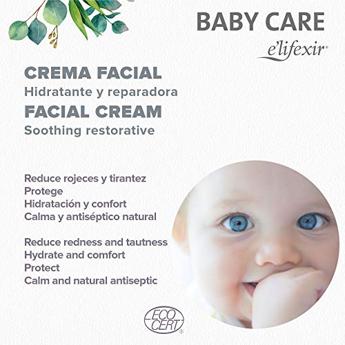 Elifexir Baby Care - Crema Facial Reparadora Calmante para Bebé | Reduce Rojeces y Tirantez | Hidratación y Confort | Hipoalergénica | 99% Ingr. Naturales | Refuerza la Función Barrera - 50ml
