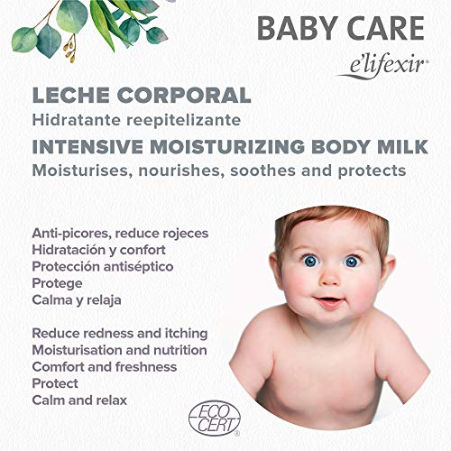 E'lifexir Baby Care | Leche Corporal Hidratante | Hipoalergénica y Natural | 400 ml