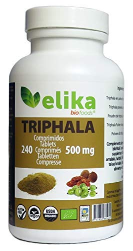 Elikafoods - Triphala del Himalaya, Ayurveda orgánico, 240 comprimidos, 500 mg