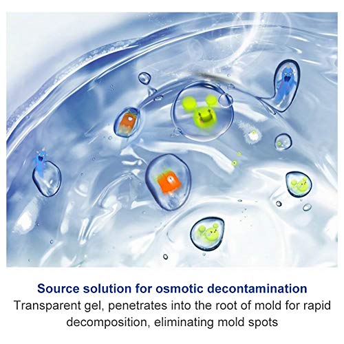Eliminador de Moho, Antimoho, Limpiador Moho, Gel Removedor De Moho, Antimanchas Gel, Eficaz para Manchas de microorganismos en Cocinas, Paredes, Azulejos, Bañeras, 120g