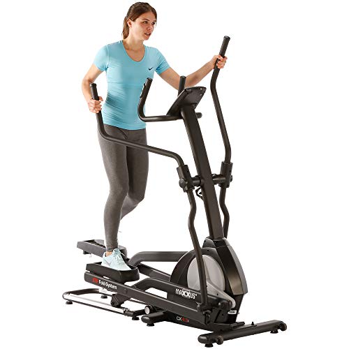 Elíptica de Maxxus® CX 4.3f, plegable, bicicleta elíptica, rueda de inercia de 26 kg, longitud de zancada 51 cmIncluye ruedas de transporte, programas de entrenamiento, programas de frecuencia cardíaca, programa de usuario, freno magnético eléctrico, movi