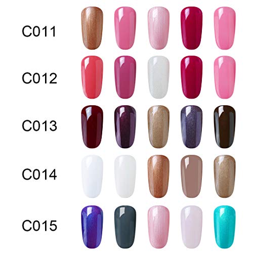 Elite99 Esmaltes Semipermanentes de Uñas en Gel UV LED, 10 Colores con Base y Top Coat Kit de Esmaltes de Uñas 002