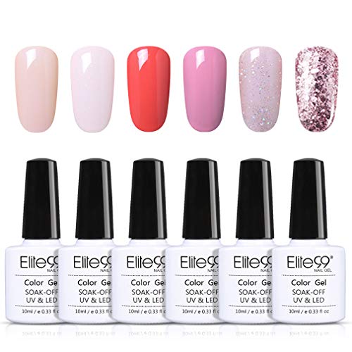 Elite99 Esmaltes Semipermanentes de Uñas en Gel UV LED, 6pcs Kit de Esmaltes de Uñas 10ml 003