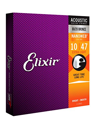 Elixir 11002 - Juego de cuerdas para guitarra acústica de bronce, .010 - 0.047