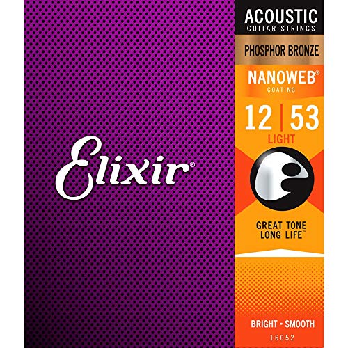 Elixir 16052 - Juego de cuerdas para guitarra acústica de fósforo/bronce.012-0.053
