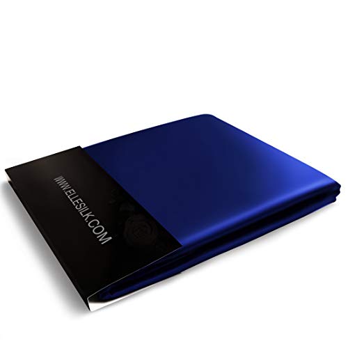 ElleSilk 100% Seda Funda Nórdica, Funda de Edredón de Seda, 22 Momme, Seda de Morera de Grado Auperior, Tinte Natural, Naturalmente Transpirable, 260 x 220 cm, Azúl Real