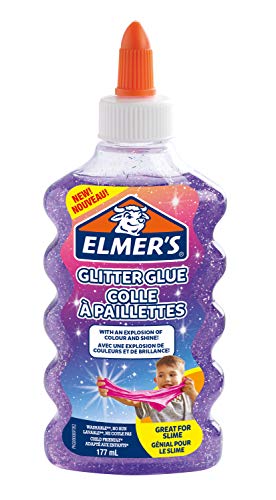 Elmer’s pegamento de PVA con purpurina, negro, 177 ml, lavable, ideal para hacer slime, 3 unidad
