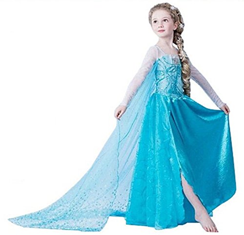 ELSA & ANNA® Princesa Disfraz Traje Parte Las Niñas Vestido ES-DRESS302-SEP (5-6 Años, ES-SEP302)