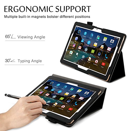 ELTD Fundas para Dragon Touch Max10 K10/BEISTA K107 X101/LNMBBS X109 X30/YESTEL X7/GOODTEL G3/DUODUOGO P8 P9 G10/AOYODKG P6 A40/ZONMAI 816/TOSCiDO K108/HOPESUNIN/YOUXD/HOTREALS,(Negro)