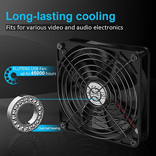 ELUTENG USB y Ventilador de PC 120 mm Ventiladores PC Silenciosos 12cm Silent 5V USB Mini Fan para Router Mini PC PS4 PS3 Xbox DVD Player