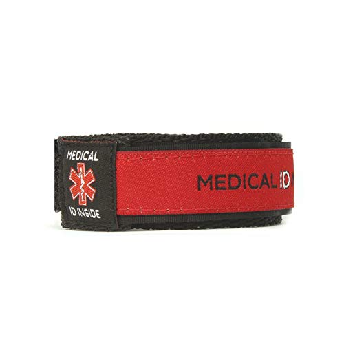 Emergency Medical Identity Bracelet Wristband with ID Card and NFC RFID Chip. Tap and Scan with Mobile Phone for Personal Information, Medication and Emergency Next of Kin Contact Details. (Red) by Ahead Solutions
