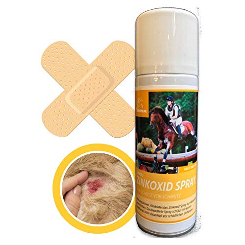 EMMA Spray de Zinc para Caballos I Spray para protección y Cobertura de heridas I para una óptima cicatrización de heridas I Spray de pomada 200ml