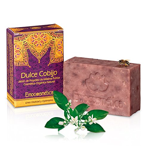 Emocosmética Jabón Natural de Propóleo de Máxima Pureza 'Dulce Cobijo' - Línea de Vitalidad y Optimismo - 100gr.