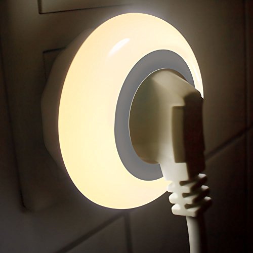 Emotionlite LED Enchufe de Luz Nocturna con Sensor de Crepúsculo.Iluminación Ambiental 0.6W 3 Colores (Verde, Azul, Blanco) Intercambiable Max.3680 (1 Paquete)