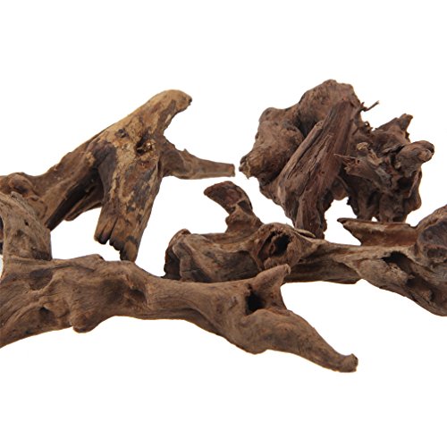 Emours - Ramas de madera natural para reptiles y decoración de acuarios y pecera, surtido de distintos tamaños pequeño (4 unidades)