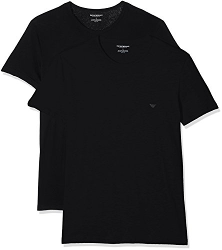 Emporio Armani 111647 Camiseta Interior, Negro (Black), X-Large (Tamaño del Fabricante:XL) (Pack de 2) para Hombre