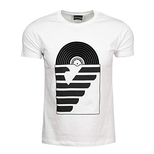 Emporio Armani Camiseta Estampada (XXL, Vinyl Blanco)