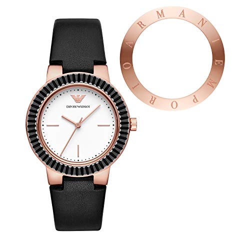 Emporio Armani Reloj Analogico para Mujer de Cuarzo con Correa en Piel AR80027