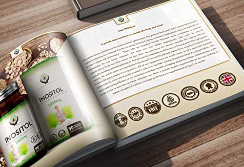 EN Myo Inositol 1000mg Acido Folico 200mg & Cromo 100mg | 90 Cápsulas Veganas | Para Apoyar la Salud de la Mujer | Hecho en el RU en Instalaciones con Licencia ISO | Sin OGM, Gluten o Lácteos