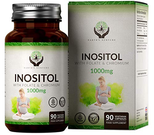 EN Myo Inositol 1000mg Acido Folico 200mg & Cromo 100mg | 90 Cápsulas Veganas | Para Apoyar la Salud de la Mujer | Hecho en el RU en Instalaciones con Licencia ISO | Sin OGM, Gluten o Lácteos