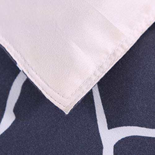 ENCOFT 3 Piezas Juego de Funda de Edredón 220x240cm + 2 Fundas de Almohada 50x75cm en 100% Poliéster Estampada Rama de árbol Ropa de Cama Suave Reversible Gris Beige