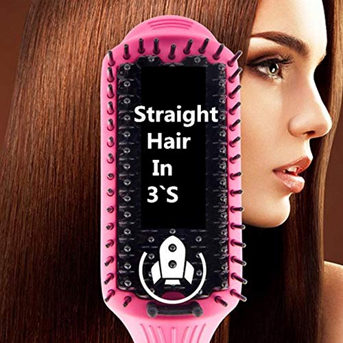 Enderezando cepillo de iones de pelo recto de pelo largo cabello corto rizos de pelo recto pelo liso se puede utilizar,Pink