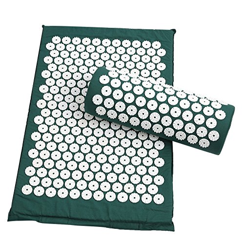 Entweg Cojín masajeador de acupresión Mat aliviar el estrés Yoga Mat dolor acupuntura almohada de masaje de Spike con la almohadilla