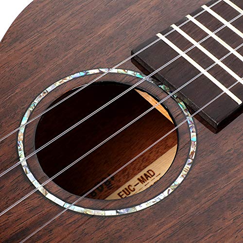 Enya EUC-MAD BK Negro Concierto ukelele 23” Todo el ukelele de caoba sólido en compañía de caso de ukelele