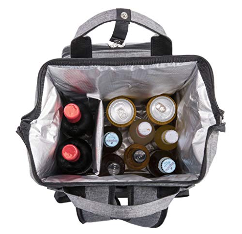 Eono by Amazon - Bolsa para refrigerador con mochila para picnic, 2 personas, juego de vajilla y manta